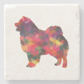 Chow Chow Hund geo Silhouette Multi Steinuntersetzer (Vorderseite)