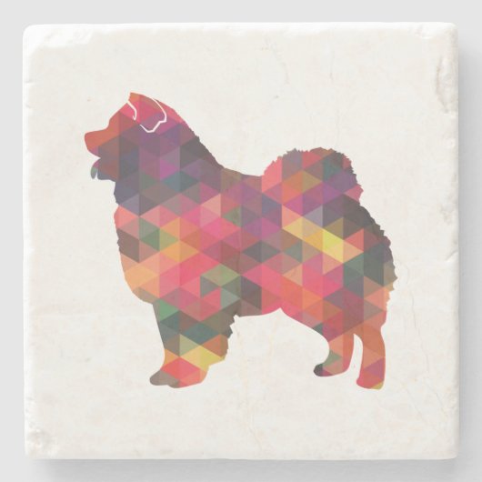 Chow Chow Hund geo Silhouette Multi Steinuntersetzer (Vorderseite)