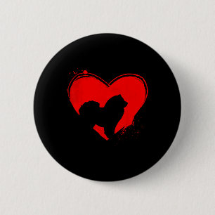 Chow Chow Hund Herzform Valentinstag Hunde Liebhab Button