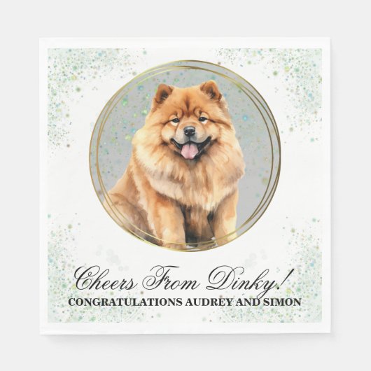 Chow Chow Hund Hochzeit Napkins mit Hund Foto Serviette (Vorderseite)