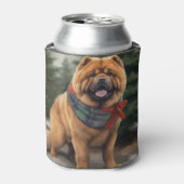 Chow Chow Hund im Schnee Weihnachten Dosenkühler (Kanne Vorderseite)