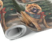 Chow Chow Hund im Schnee Weihnachten Geschenkpapier (Rolleneckpunkt)