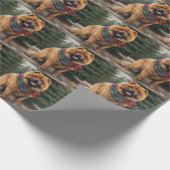 Chow Chow Hund im Schnee Weihnachten Geschenkpapier (Ecke)