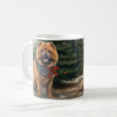 Chow Chow Hund im Schnee Weihnachten Kaffeetasse (Vorderseite Links)