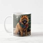 Chow Chow Hund im Schnee Weihnachten Kaffeetasse (Links)