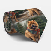Chow Chow Hund im Schnee Weihnachten Krawatte (Gerollt)