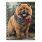 Chow Chow Hund im Schnee Weihnachten Notizblock (Vorderseite)
