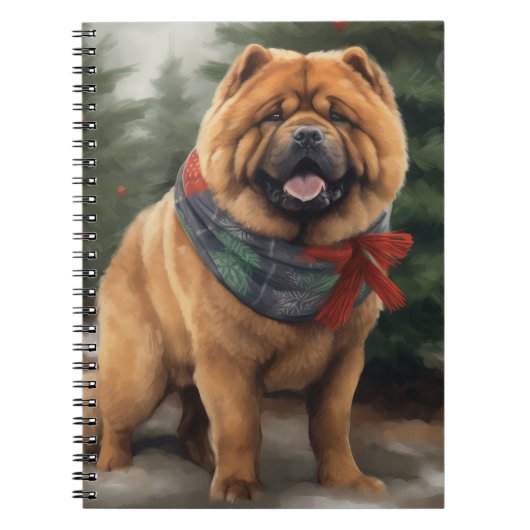 Chow Chow Hund im Schnee Weihnachten Notizblock (Vorderseite)