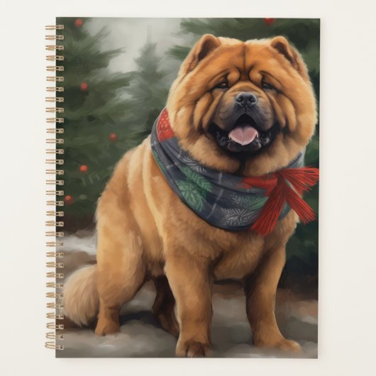Chow Chow Hund im Schnee Weihnachten Planer (Vorderseite)