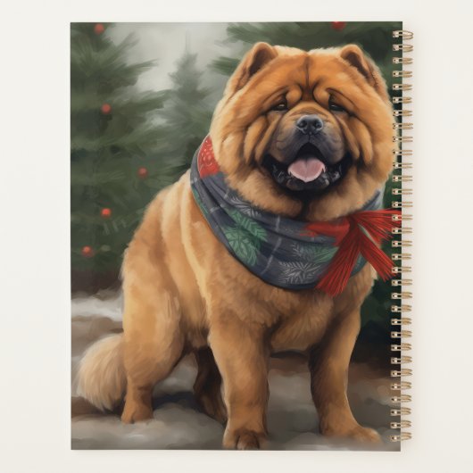 Chow Chow Hund im Schnee Weihnachten Planer (Rückseite)