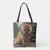 Chow Chow Hund im Schnee Weihnachten Tasche (Rückseite)