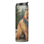Chow Chow Hund im Schnee Weihnachten Thermosbecher (Nach links gedreht)
