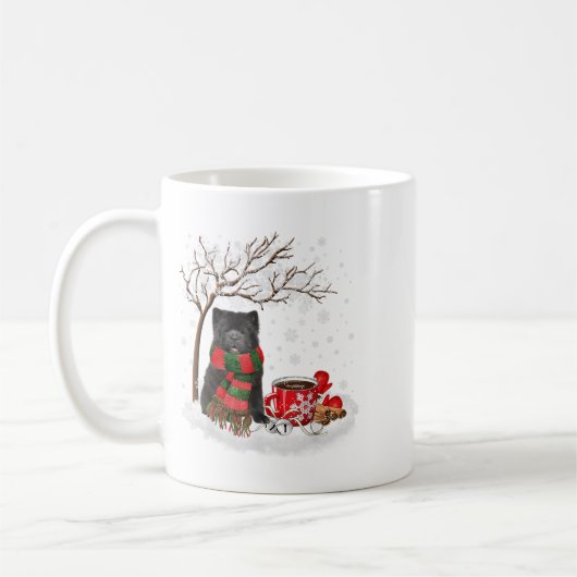 Chow Chow Hund im Schnee Weihnachten Weihnachten W Kaffeetasse (Links)