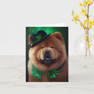 Chow-Chow-Hund im St. Patrick's Day-Kleid Karte