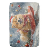 Chow Chow Hund in Sledge Lass es Schnee Weihnachte Badematte (Vorderseite Vertikal)