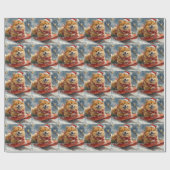 Chow Chow Hund in Sledge Lass es Schnee Weihnachte Geschenkpapier (Flach)