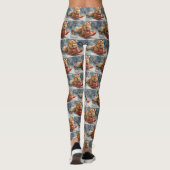 Chow Chow Hund in Sledge Lass es Schnee Weihnachte Leggings (Rückseite)