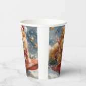 Chow Chow Hund in Sledge Lass es Schnee Weihnachte Pappbecher (Rechts)