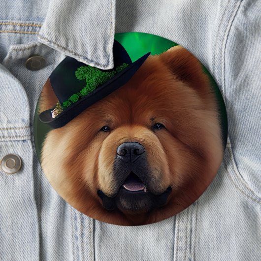 Chow Chow Hund in St. Patrick's Day Dress Button (Beispiel)