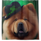 Chow Chow Hund in St. Patrick's Day Dress Duschvorhang (Vorderseite)