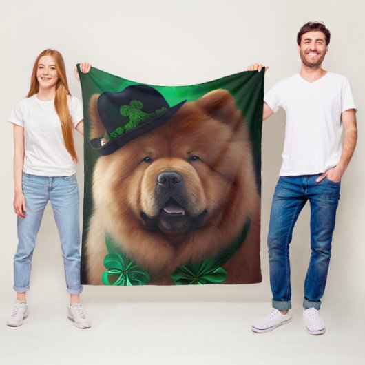 Chow Chow Hund in St. Patrick's Day Dress Fleecedecke (Beispiel)
