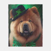 Chow Chow Hund in St. Patrick's Day Dress Fleecedecke (Vorderseite)