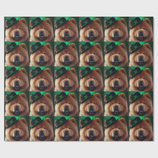 Chow Chow Hund in St. Patrick's Day Dress Geschenkpapier (Flach)