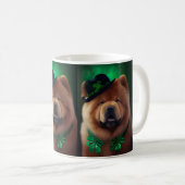 Chow Chow Hund in St. Patrick's Day Dress Kaffeetasse (VorderseiteRechts)