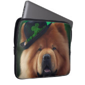 Chow Chow Hund in St. Patrick's Day Dress Laptopschutzhülle (Vorne Rechts)