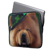 Chow Chow Hund in St. Patrick's Day Dress Laptopschutzhülle (Vorderseite Links)