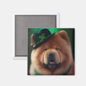 Chow Chow Hund in St. Patrick's Day Dress Magnet (Vorderseite/Rückseite)