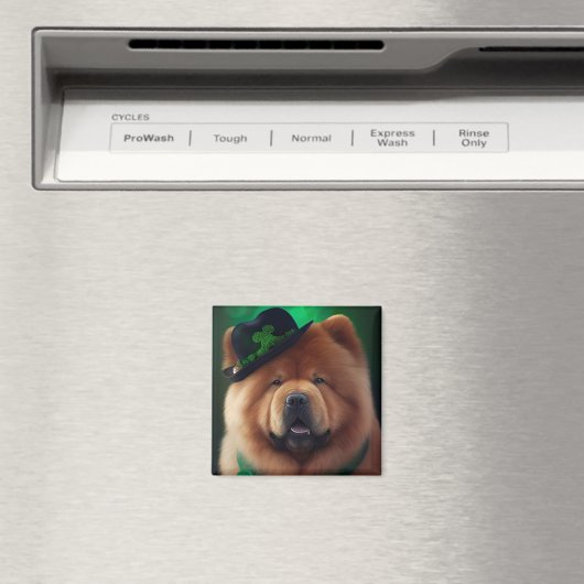 Chow Chow Hund in St. Patrick's Day Dress Magnet (In Situ (Geschirrspüler))