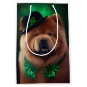 Chow Chow Hund in St. Patrick's Day Dress Mittlere Geschenktüte (Vorderseite)