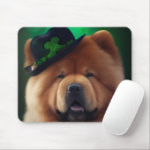 Chow Chow Hund in St. Patrick's Day Dress Mousepad (Mit Mouse)