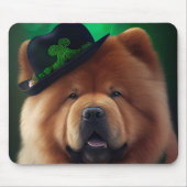 Chow Chow Hund in St. Patrick's Day Dress Mousepad (Vorne)