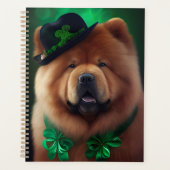 Chow Chow Hund in St. Patrick's Day Dress Planer (Vorderseite)