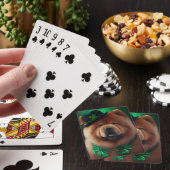 Chow Chow Hund in St. Patrick's Day Dress Spielkarten (In Situ)