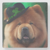 Chow Chow Hund in St. Patrick's Day Dress Steinuntersetzer (Vorderseite)