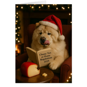 Chow-Chow-Hund 'Käse-Steuer' Weihnachtskarte