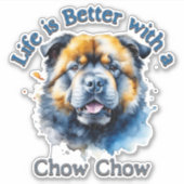Chow Chow Hund Lover Aufkleber dekor, Hund Mama Hu (Vorderseite)