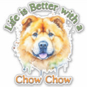 Chow Chow Hund Lover Aufkleber dekor, Hund Mama Hu (Vorderseite)