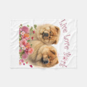Chow Chow Hund Mama Floral Fleecedecke (Vorderseite (Horizontal))