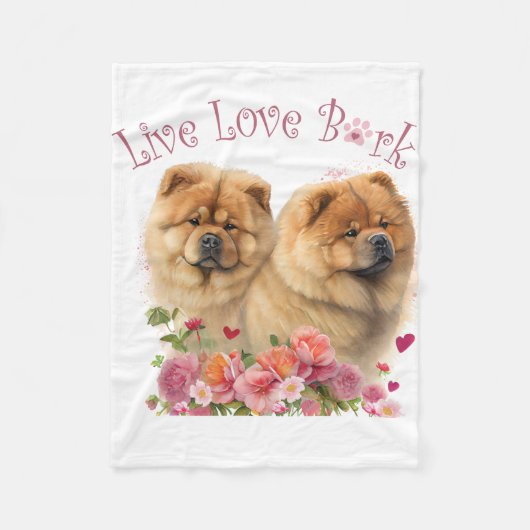 Chow Chow Hund Mama Floral Fleecedecke (Vorderseite)