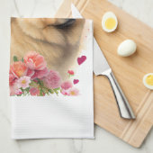 Chow Chow Hund Mama Floral Geschirrtuch (Viertel Falte)