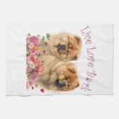 Chow Chow Hund Mama Floral Geschirrtuch (Horizontal)
