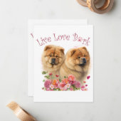 Chow Chow Hund Mama Floral Mitteilungskarte (Vorderseite/Rückseite Beispiel)