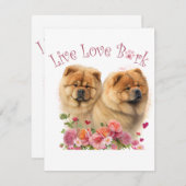 Chow Chow Hund Mama Floral Mitteilungskarte (Vorne/Hinten)