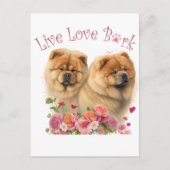 Chow Chow Hund Mama Floral Postkarte (Vorderseite)