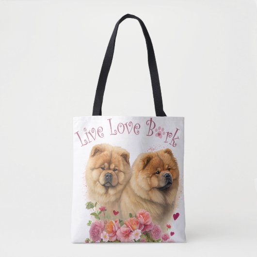 Chow Chow Hund Mama Floral Tasche (Vorderseite)