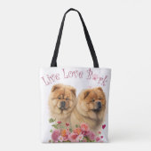 Chow Chow Hund Mama Floral Tasche (Rückseite)